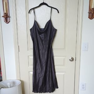 Bebe Black Satin Slip Dress